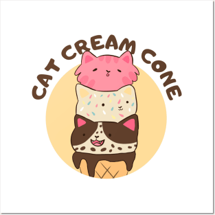 Cat Cream Cone Posters and Art